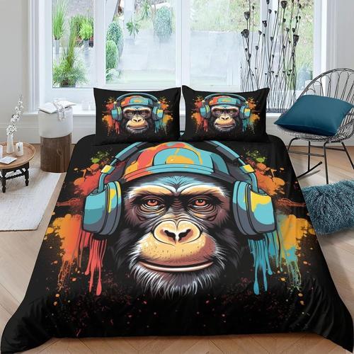 Parure De Lit Singe D Art Monkey Avec Housse De Couette Et Taies D'... on Productcaster.