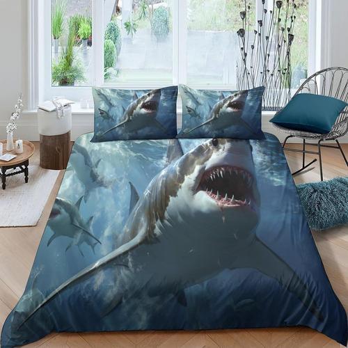 Parure De Lit En Forme De Requin, Motif Graffiti Sous-Marin, Peintu... on Productcaster.