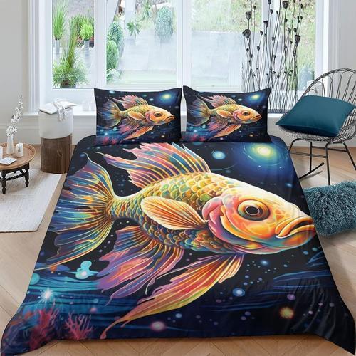 Ensemble De Housse De Couette Art Fish, Poisson Color¿¿, Couleur Fa... on Productcaster.