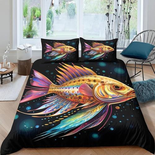 Ensemble De Housse De Couette Art Fish, Poisson Color¿¿, Couleur Fa... on Productcaster.