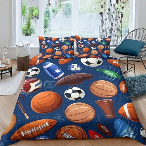 Ensemble De Housse De Couette Avec Ballon De Sport, Diverses Balles... on Productcaster.