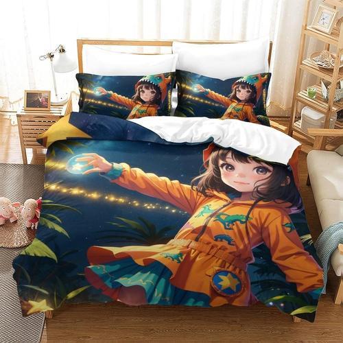 Anime Girl Parure De Lit Pi¿¿Ces Avec Housse De Couette Imprim¿¿E E... on Productcaster.