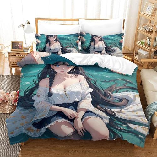 Anime Girls Parure De Lit Pi¿¿Ces Avec Housse De Couette Imprim¿¿E ... on Productcaster.