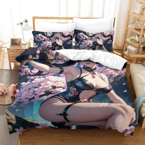 Anime Girl Parure De Lit Pi¿¿Ces Avec Housse De Couette Imprim¿¿E E... on Productcaster.