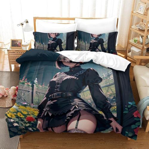 Anime Girl Parure De Lit Imprim¿¿E En D Avec Housse De Couette Et H... on Productcaster.