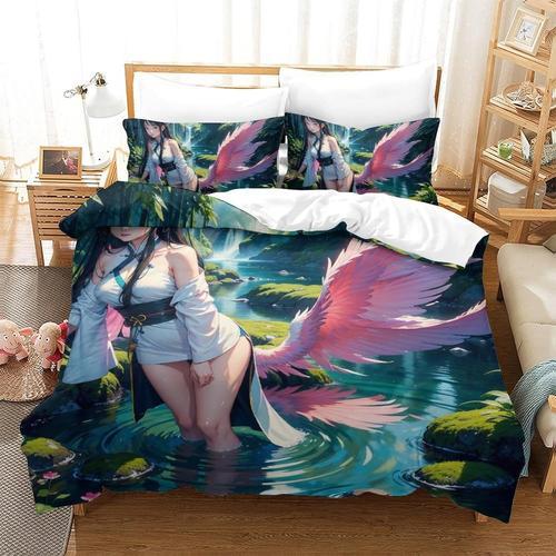 Anime Girl Parure De Lit Pi¿¿Ces Avec Housse De Couette Imprim¿¿E E... on Productcaster.