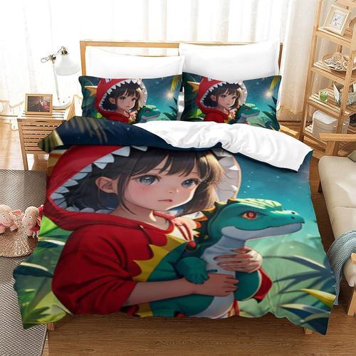 Anime Girl Parure De Lit Pi¿¿Ces Avec Housse De Couette Imprim¿¿E E... on Productcaster.