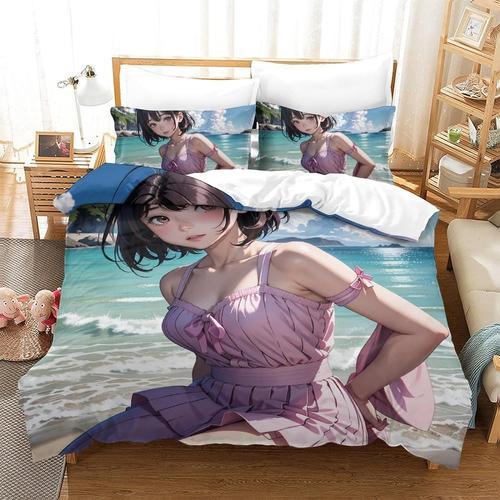 Anime Girls Parure De Lit Pi¿¿Ces Avec Housse De Couette Imprim¿¿E ... on Productcaster.