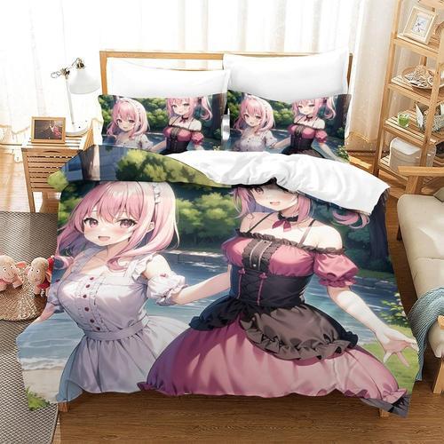 Anime Girl Parure De Lit Pi¿¿Ces Imprim¿¿E En D Avec Housse De Coue... on Productcaster.