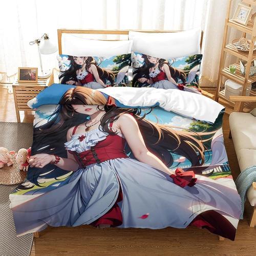 Anime Girls Parure De Lit Pi¿¿Ces Avec Housse De Couette Imprim¿¿E ... on Productcaster.