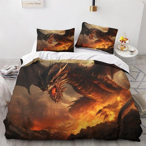 Fierce Housses De Couette 3d Imprim¿¿ Dragon Housse De Couette Hous... on Productcaster.