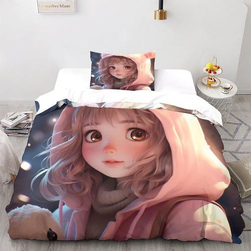 Dessin Anim¿¿ 3d Imprim¿¿ Housse De Couette Fille Mignonne Parure D... on Productcaster.