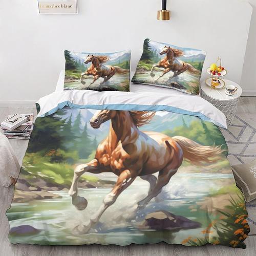 Parure De Lit Fine Cheval Avec Housse De Couette 3d Imprim¿¿E Anima... on Productcaster.