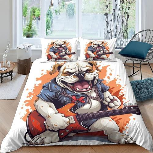 Parure De Lit Bulldog, Motif Bouledogue De Dessin Anim¿¿, Couleur F... on Productcaster.