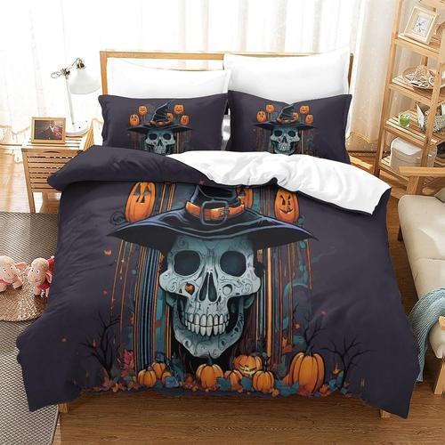 Halloween 3d Parure De Lit Avec Housse De Couette Et Taies D'oreill... on Productcaster.