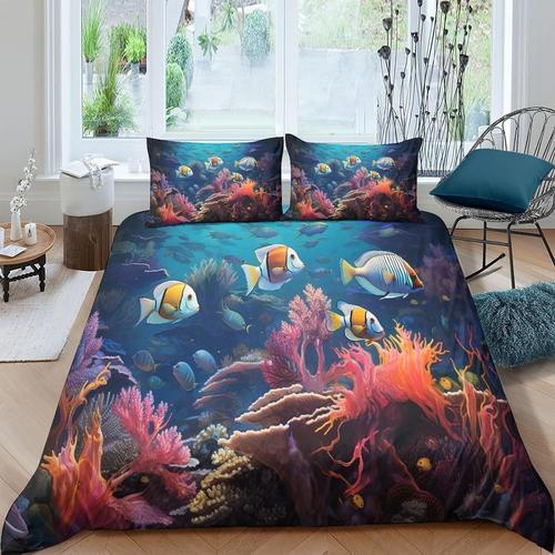 Ensemble De Housse De Couette Color¿¿E De Poisson De Fond, Th¿¿Me D... on Productcaster.