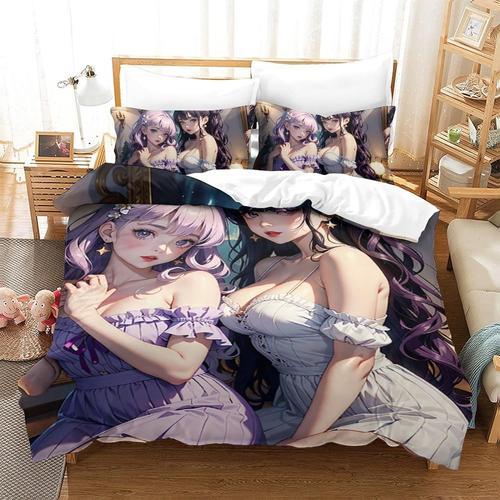 Anime Girls Parure De Lit Avec Housse De Couette Imprim¿¿E 3d, Hous... on Productcaster.