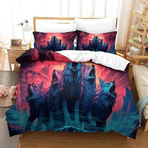 Wolf 3d Parure De Lit Avec Housse De Couette Et Taies D'oreiller En... on Productcaster.