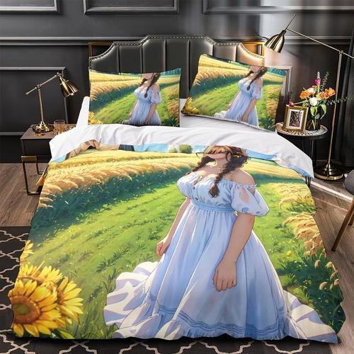 Girl Field 3d Parure De Lit Imprim¿¿E Avec Housse De Couette Et Tai... on Productcaster.