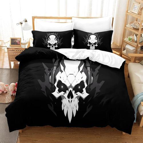 Ensemble De Housse De Couette ¿¿ Motif Imprim¿¿ Skull 3d, Housse De... on Productcaster.