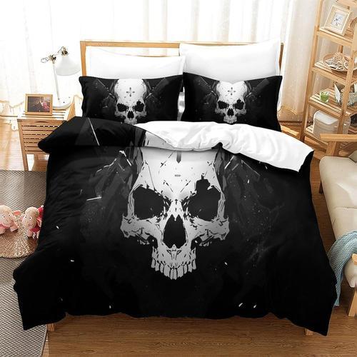 Skull 3d Parure De Lit Avec Housse De Couette Et Taies D'oreiller E... on Productcaster.