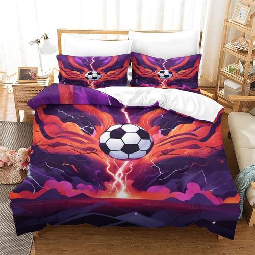 Ensemble De Housse De Couette ¿¿ Motif Imprim¿¿ Football 3d, Housse... on Productcaster.