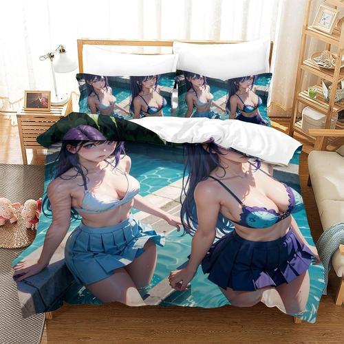 Anime Girls Housse De Couette Imprim¿¿E 3d, Housse De Couette, Paru... on Productcaster.