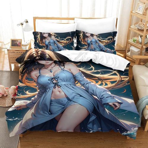 Parure De Lit Anime Girls 3d Avec Housse De Couette Imprim¿¿E Et Ta... on Productcaster.