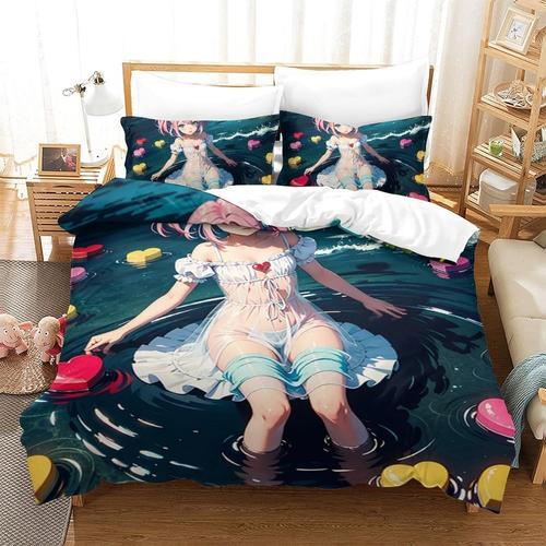 Parure De Lit Anime Girls Avec Housse De Couette Imprim¿¿E 3d, Hous... on Productcaster.