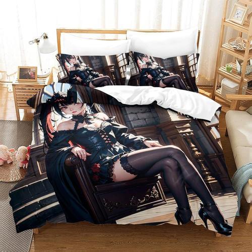 Parure De Lit Anime Girls 3d Avec Housse De Couette Imprim¿¿E Et Ta... on Productcaster.