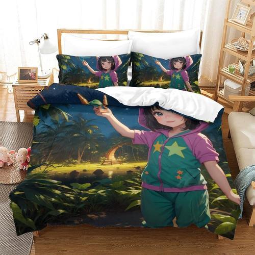 Anime Girl 3d Parure De Lit Imprim¿¿E Avec Housse De Couette Et Tai... on Productcaster.