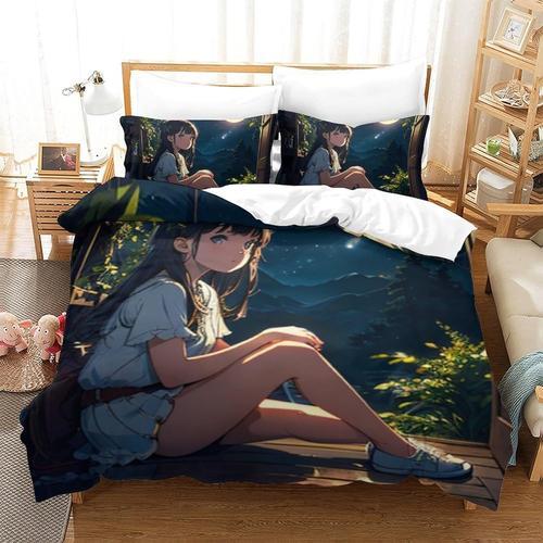 Anime Girl 3d Housse De Couette Imprim¿¿E Housse De Couette Parure ... on Productcaster.