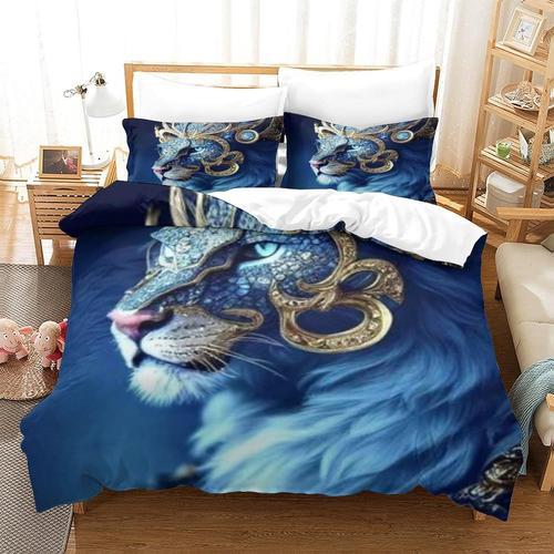 Lion 3d Imprim¿¿ Animaux De La Faune Cr¿¿Atures Housse De Couette H... on Productcaster.