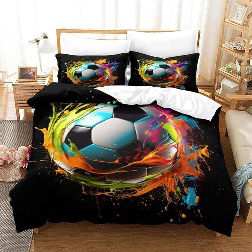 Parure De Lit De Football Artistique Avec Housse De Couette 3d Impr... on Productcaster.