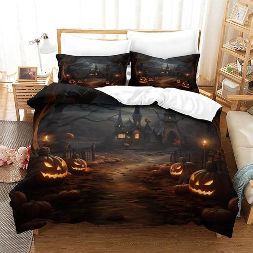 Parure De Lit Sur Le Th¿¿Me De L'horreur D'halloween 3d Imprim¿¿ Br... on Productcaster.