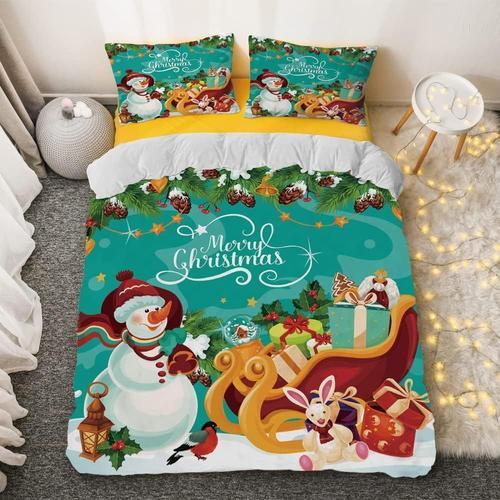 Merry Christmas Parure De Lit Queen Size Avec Housse De Couette Et ... on Productcaster.