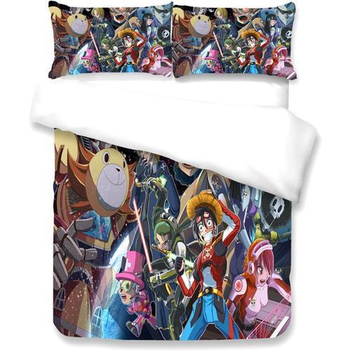 Anime One Piece Literie Housse De Couette 3d Imprim¿¿ Microfibre Tw... on Productcaster.