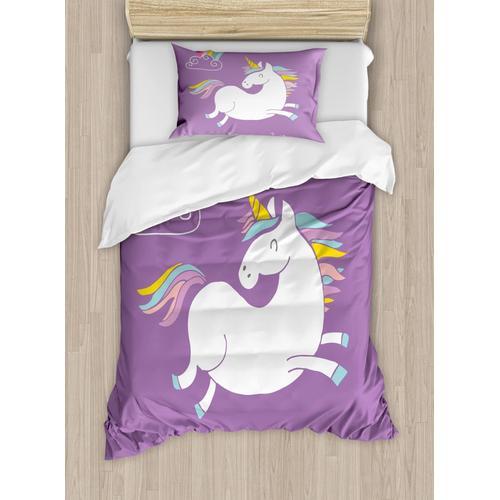 Parure De Lit Licorne, Nuages D'animaux Mythiques Et Image De Cheva... on Productcaster.