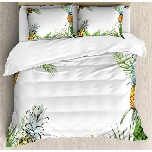 Parure De Lit Avec Housse De Couette En Forme D'ananas, Aquarelle, ... on Productcaster.