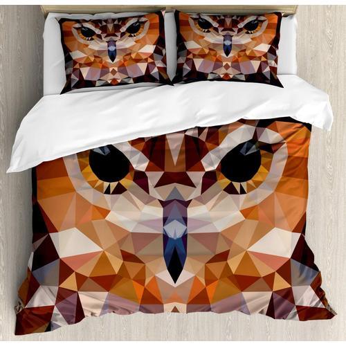 Parure De Lit Géométrique, Tête De Hibou En Mosaïque Dans Des Forme... on Productcaster.