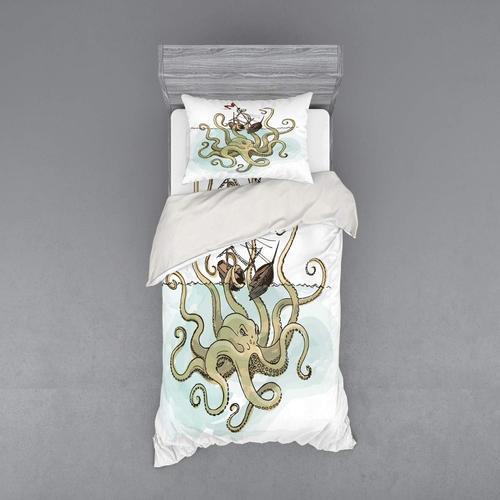 Kraken Parure De Lit Avec Housse De Couette Et Drap-Housse, Motif P... on Productcaster.