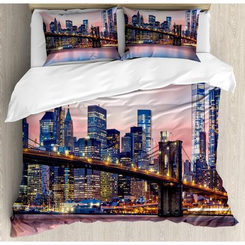 Parure De Lit New York, Pont De Brooklyn Et Horizon De Lower Manhat... on Productcaster.