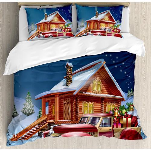 Parure De Lit De Noël Avec Housse De Couette En Bois, Camion Améric... on Productcaster.