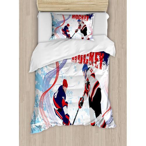 Parure De Lit Avec Housse De Couette, Joueurs De Hockey Sur Glace D... on Productcaster.