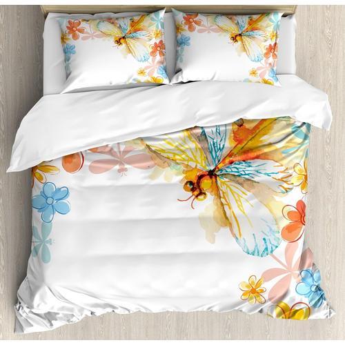 Parure De Lit Avec Housse De Couette Libellule, Motif Abstrait Grun... on Productcaster.