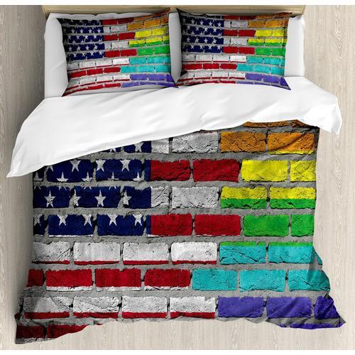 Pride Parure De Lit Avec Housse De Couette Et Taies D'oreiller, Mot... on Productcaster.