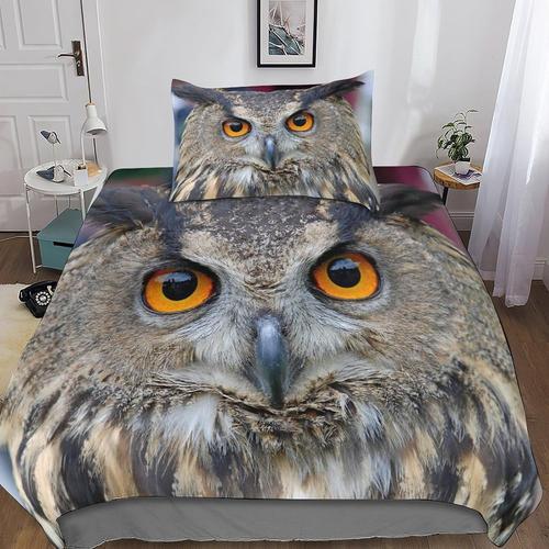 Owls D Imprimé Housse De Couette De Literie Avec Taies D'oreiller, ... on Productcaster.