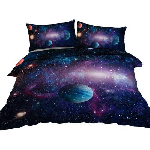 Galaxy Space Parure De Lit Queen 3d Nebula Cosmic Universe Housse D... on Productcaster.