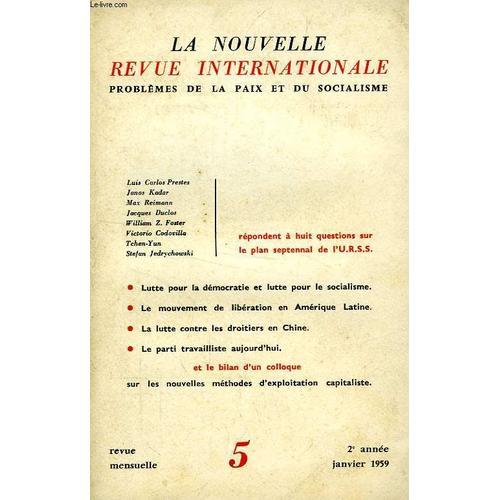 La Nouvelle Revue Internationale, 2e Annee, N° 5, Jan. 1959, Proble... on Productcaster.