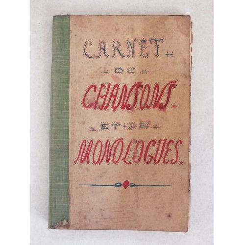 Carnet De Chansons Et De Monologues Manuscrit Commencé Le 8 Févrie... on Productcaster.